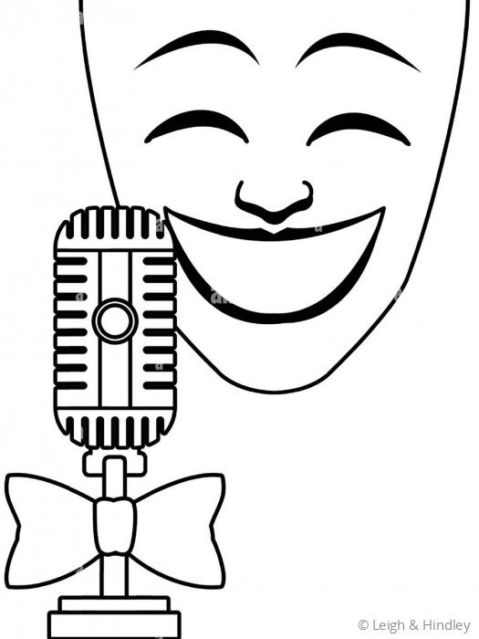comedy-theater-mask-and-retro-microphone-icon-flat-design-2AEYH7K