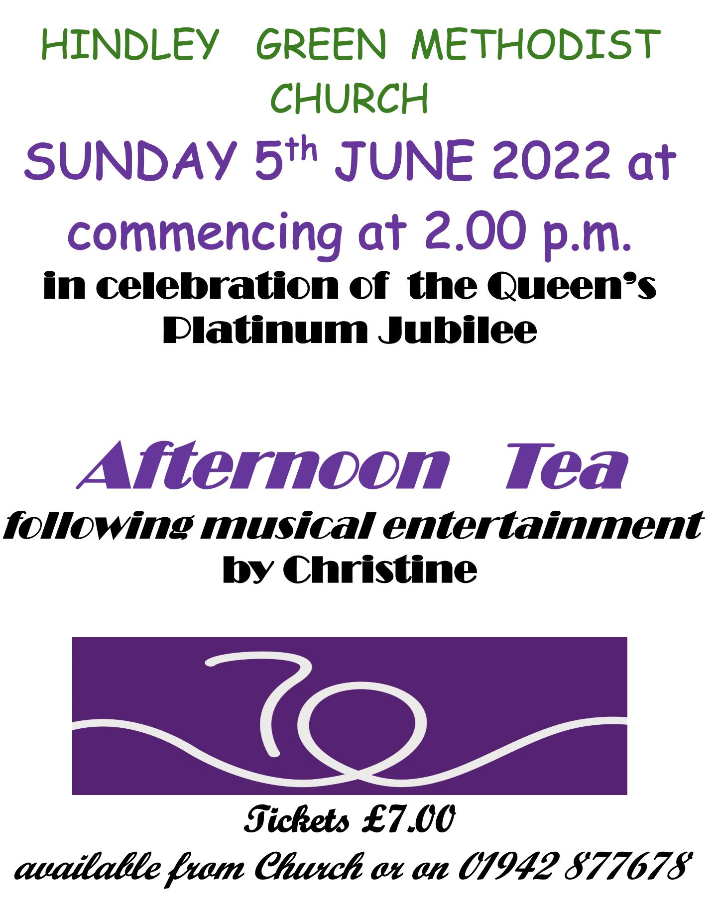 Platinum Jubilee Afternoon Tea at Hindley Green